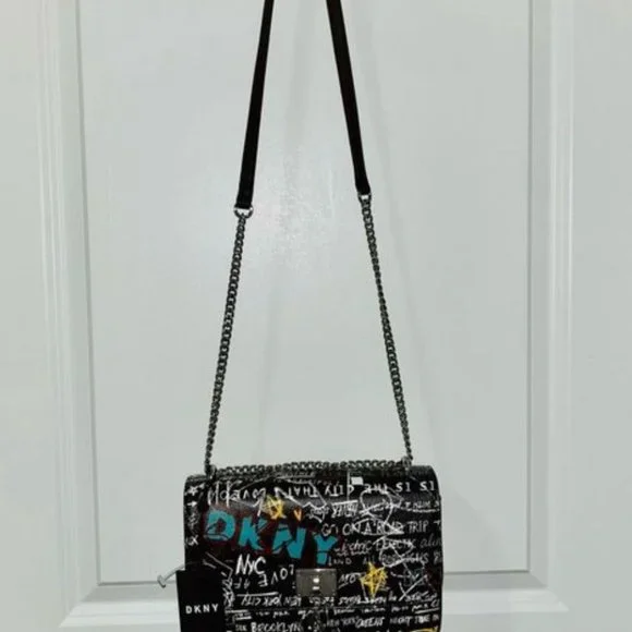 New DKNY Cleo Graffiti Crossbody Bag - Picture 3 of 6